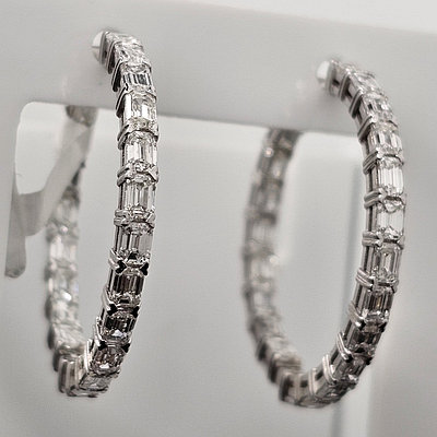 Золотые серьги Конго 750 проба с бриллиантами 4.1Ct 3/3А