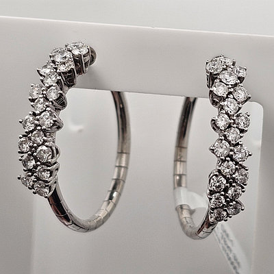 Золотые серьги Конго 585 проба с бриллиантами 1.78Ct 3/4А