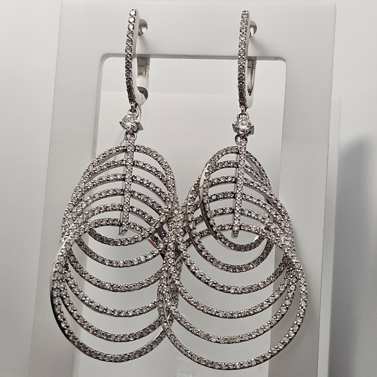 Золотые серьги 585 проба с бриллиантами 0,16Ct 4/4А 3,42Сt 3/4
