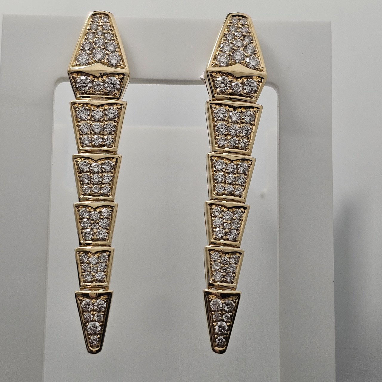 Золотые серьги 585 проба с бриллиантами 2,05Ct 4/4А