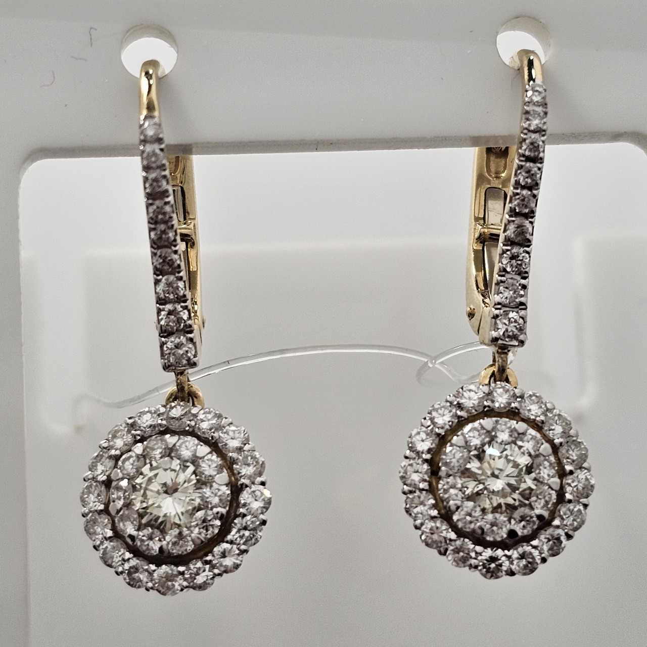 Золотые серьги с бриллиантом ж/з 585 проба 0,5Ct ,4/5 А,1,15 Сt 4/4 А