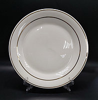 Тарелка белая с золотой каёмкой для сублимации