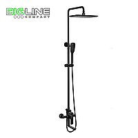 Смеситель LEMARK LM7262BL Ursus для ванны и душа с регулируемой высотой штанги, чёрный