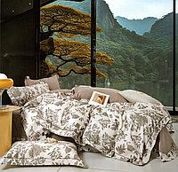 Комплект постельного белья, из хлопка, с цветочным принтом.