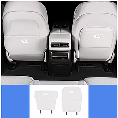 Lixiang L7 эко былғарыдан жасалған, 2 бөліктен тұратын, ақ түсті орындықтың арқасына арналған қорғаныс төсемі