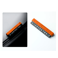 Автовизитка, авто табличка Zeekr, из оранжевой алькантары