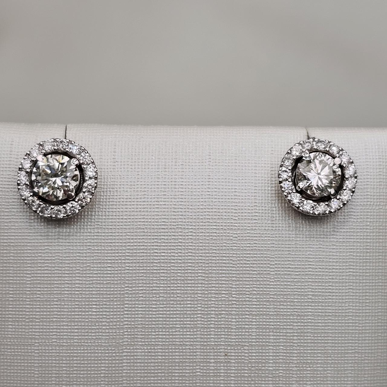 Золотые серьги с бриллиантом б/з 750проба 0,57Ct, 5/4 А, 0,2Ct 3/3 А