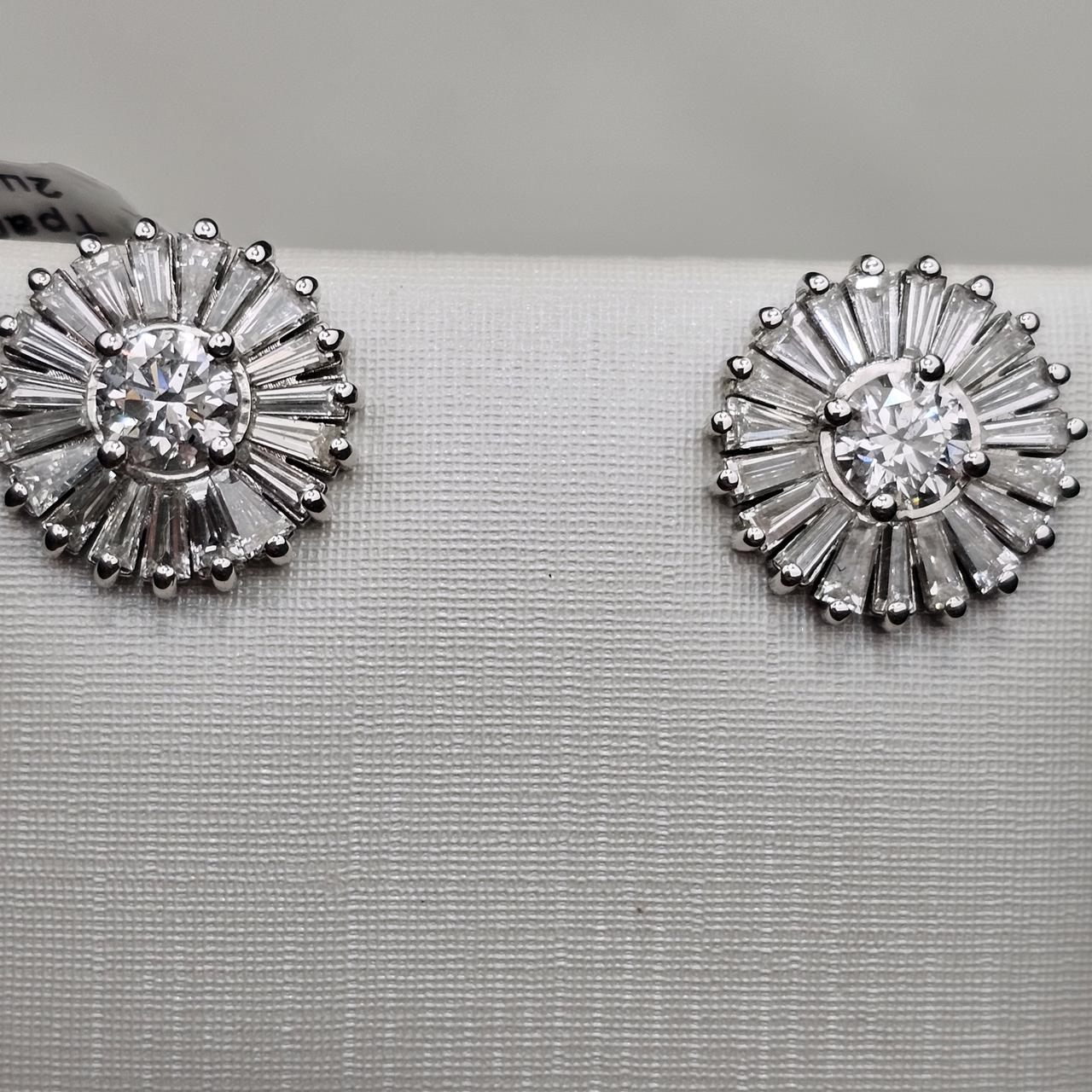 Золотые серьги с бриллиантом б/з 585 проба 0.83Ct, 4/4 А, 2,65Ct 3/3 А