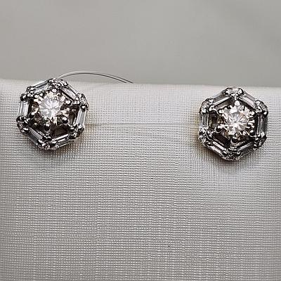Золотые серьги 585 проба с бриллиантами 0.79Ct 5/6А 0.48Ct 3/4A