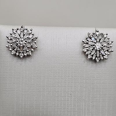 Золотые серьги 585 проба с бриллиантами 0,23Ct 4/4А трапеция 0,43Ct 3/4А