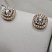 Золотые серьги с бриллиантом ж-б/з 585 проба 0,38Ct, 4/4 А, 0,53 Ct 4/4 А, фото 5