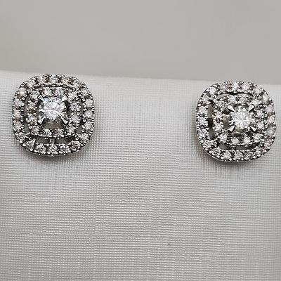 Золотые серьги 585 проба с бриллиантами 0,44Ct 4/4А 0,52Ct 4/4А