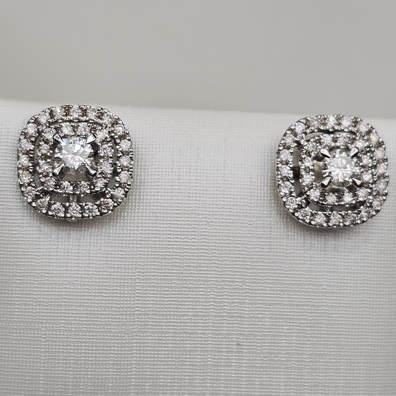 Золотые серьги 585 проба с бриллиантами 0,44Ct 4/4А 0,52Ct 4/4А, фото 1