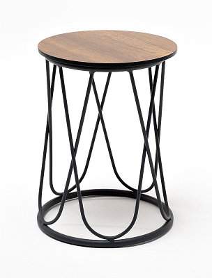 "Перу" журнальный стол из HPL круглый Ø40 H55, каркас из алюминия темно-серый (RAL 7024) муар, цвет столешницы