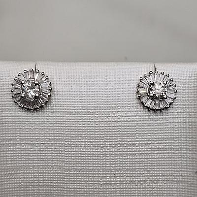 Золотые серьги 585 проба с бриллиантами 0,33Ct 4/4А трапеция 0,33Ct 4/4А