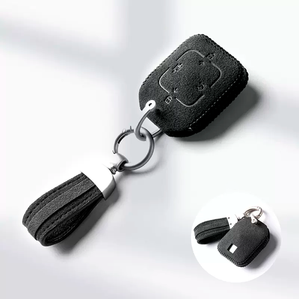 Чехол для смарт ключа Zeekr, черного цвета из алькантары