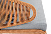 "Милан" диван 2-местный плетеный из роупа, каркас алюминий светло-серый (RAL7035) муар, роуп оранжевый меланж, фото 5