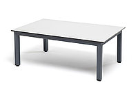 "Канны" журнальный столик из HPL 90х60, H40, каркас серый (RAL7024), цвет столешницы "молочный"
