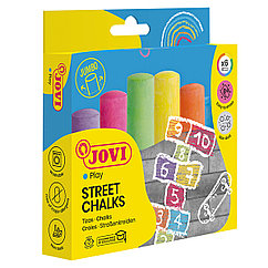 Набор цветных мелков асфальтовых JOVI, 6шт., 6цв., круглый, картонная коробка