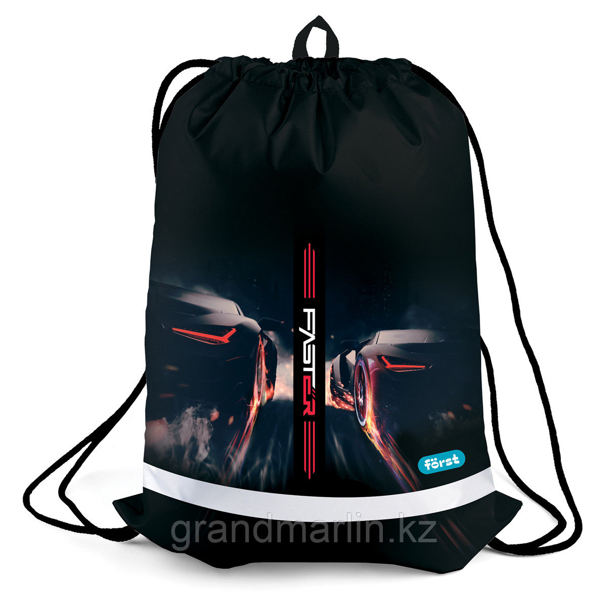 Мешок для обуви 1 отделение Först "Faster", 360*460мм, вентиляционная сеточка, светоотражающая полос, фото 1