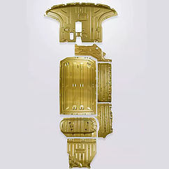 Қалыңдығы 2.5 мм алюминий-магний қорытпасынан жасалған түптің, картердің, табанның қорғанысы. Lixiang L9, 7 бөлік