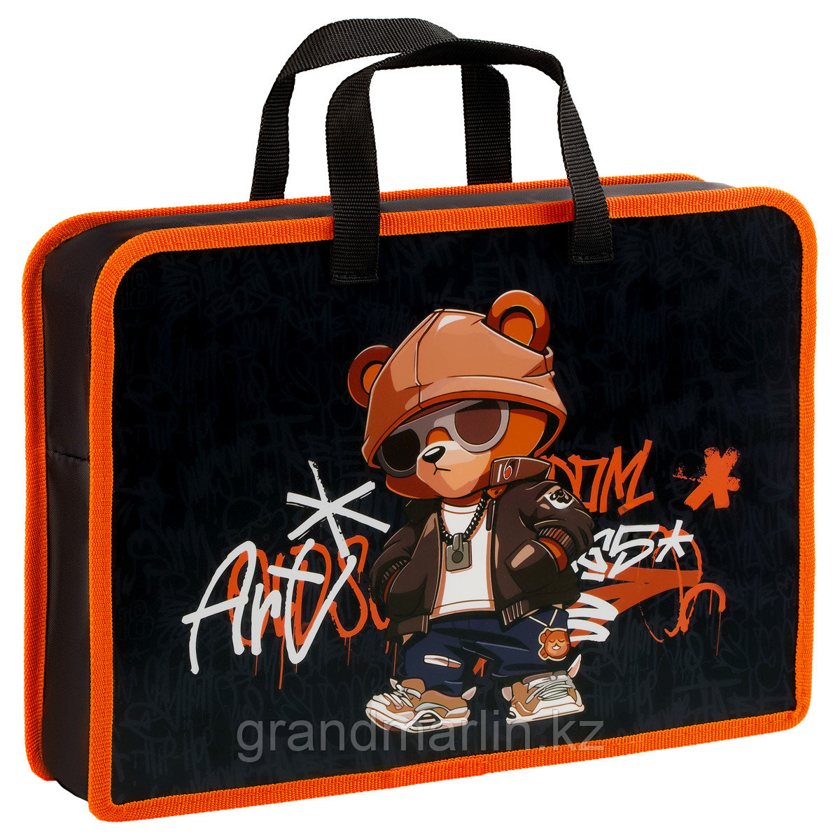 Папка с ручками А4 ArtSpace "Bear", пластик, на молнии, 70мм, фото 1