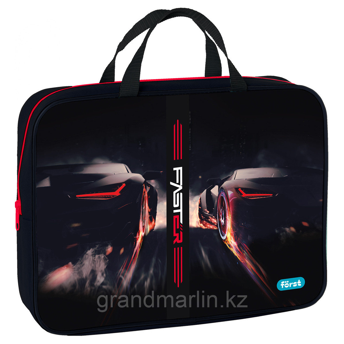 Папка текстильная с ручками 1 отделение, А4 Först "Faster", 350*265*80мм, текстиль, на молнии, фото 1