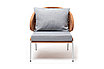"Милан" кресло плетеное из роупа, каркас алюминий светло-серый (RAL7035) шагрень, роуп оранжевый меланж, фото 2
