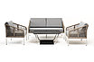 "Канны" лаунж-зона 4-местная из роупа со столом "Глория" (серый гранит), каркас алюминиевый светло-серый, роуп, фото 5