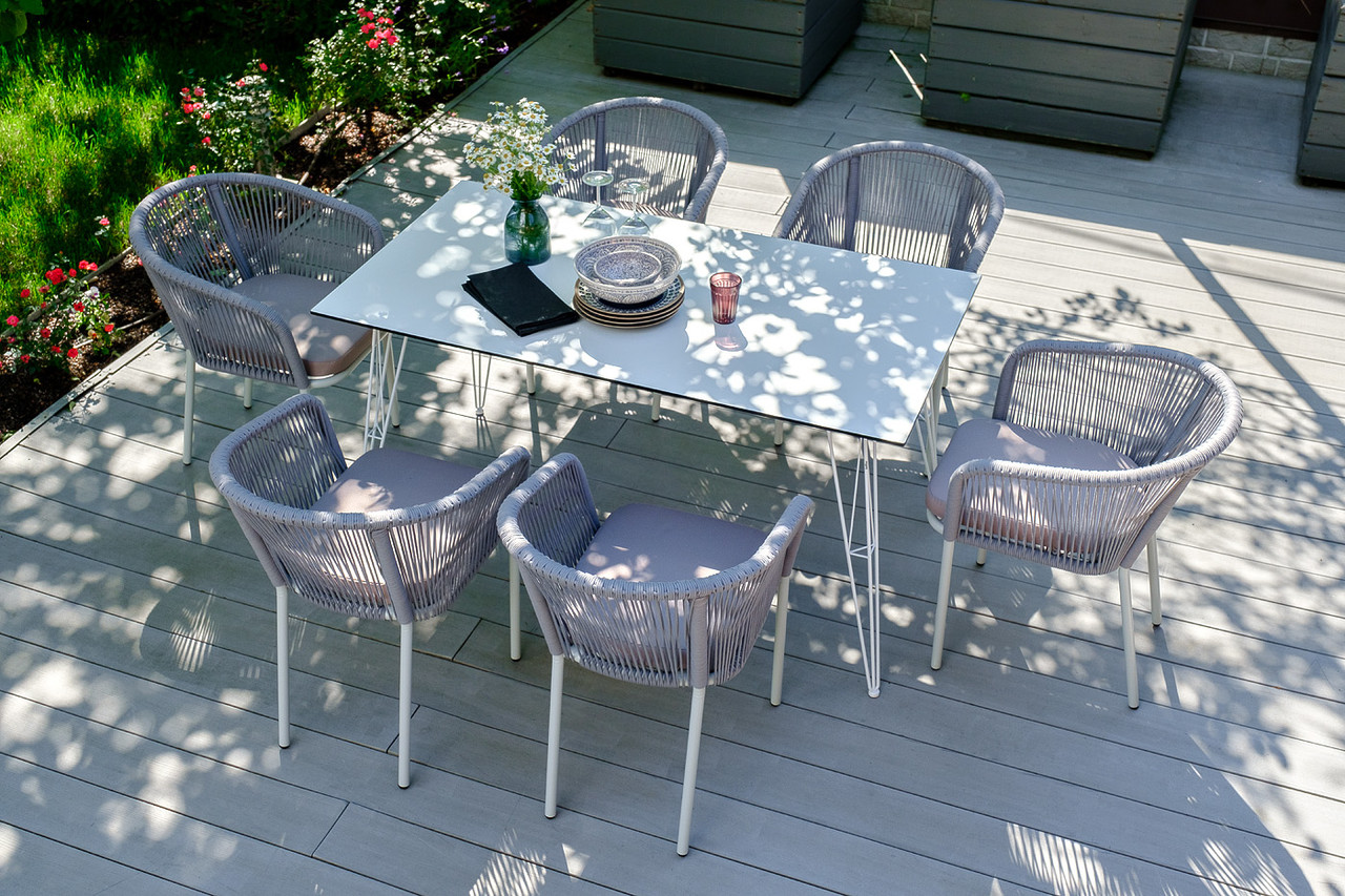 "Руссо" обеденный стол из HPL 150х80см, цвет молочный, фото 1