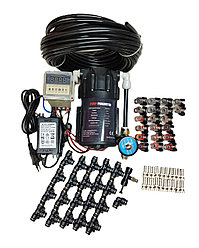 Система распыления воды с таймером и электромагнитным клапаном, 20 форсунок, труба 20 м