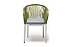 "Лион" стул плетеный из роупа, каркас из стали светло-серый (RAL7035) шагрень, роуп салатовый меланж круглый,, фото 3