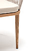 "Марсель" стул плетеный из роупа, основание дуб, роуп бежевый круглый, ткань бежевая 052, фото 8