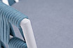 "Диего" стул плетеный из роупа, каркас из стали светло-серый (RAL7035) шагрень, роуп бирюзовый круглый, ткань, фото 5