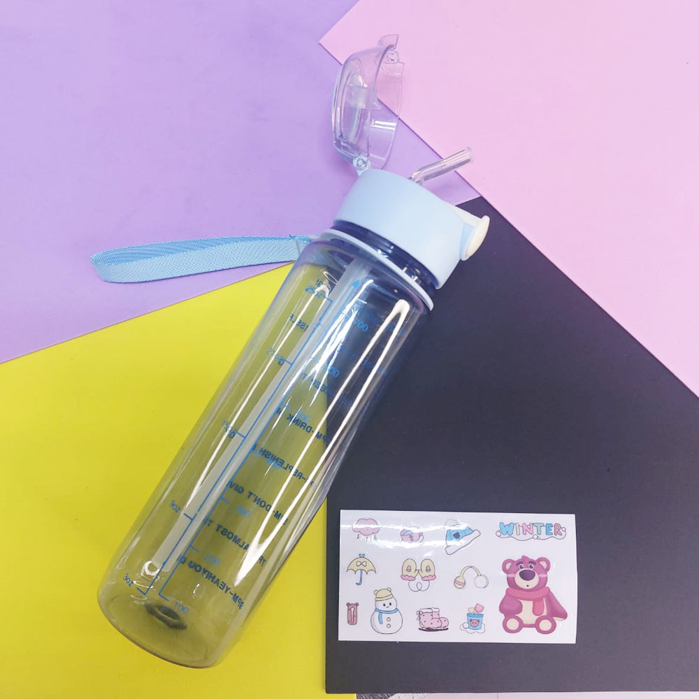 Бутылка для воды с трубочкой 700мл голубая: продажа, цена в Алматы ...