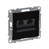 Информационная розетка двойная Suno RJ45 Кат.5e UTP Антрацит