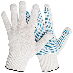 ПЕРЧАТКИ Х/Б 5-И НИТКА 7,5 КЛ. ПРОФИ С ПВХ ТОЧКА