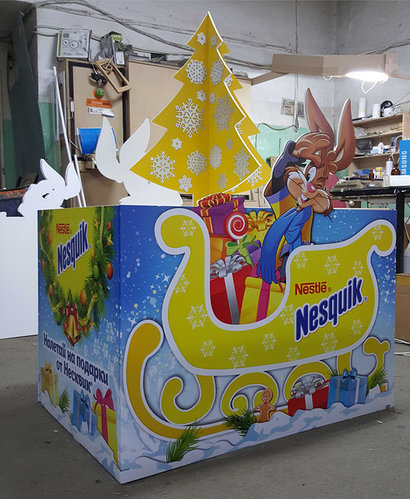 Новогодние паллеты ТМ "Nesquik" для компании "Nestle"