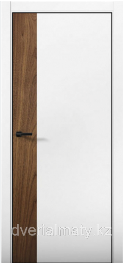 DL660 1V PP Белый + Red Oak. кромка BLACK Дверь межкомнатная
