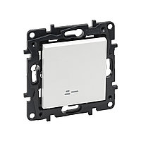 Выключатель одноклавишный Niloe Step 10А с подстветкой авт.клеммы Белый