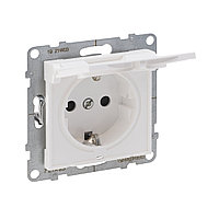Розетка 2К+З Suno 16А 250В с з/ш с крышкой IP21 безвинт.зажим Белый