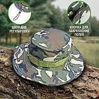 Тактическая панама на шнурках камуфляжная