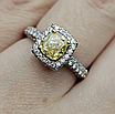 Золотой набор с бриллиантами (GIA кольцо1,12Сt DI1/ FlY VG, 1,17ct, VVS2/G VG,серьги 0,43Ct 4/4A 0.35Ct 4/4A), фото 3