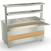 Мармит 2-х блюд без г/ёмкостей 1500 мм"Дуб" (1500х700(1015)х1490,полн.нерж,4хGN1/1, 2 полки, 1,3кВт) "РИВЬЕРА"