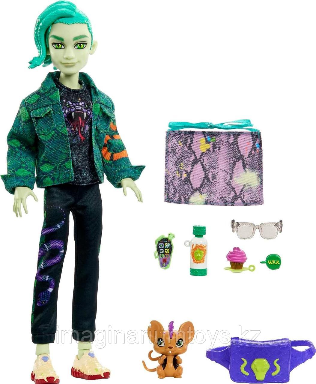 Кукла Monster High Дьюс Горгон с питомцем и аксессуарами