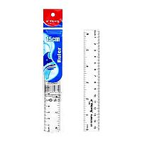 Линейка 15см Yalong прозрачная, пластиковая, YL88131-15