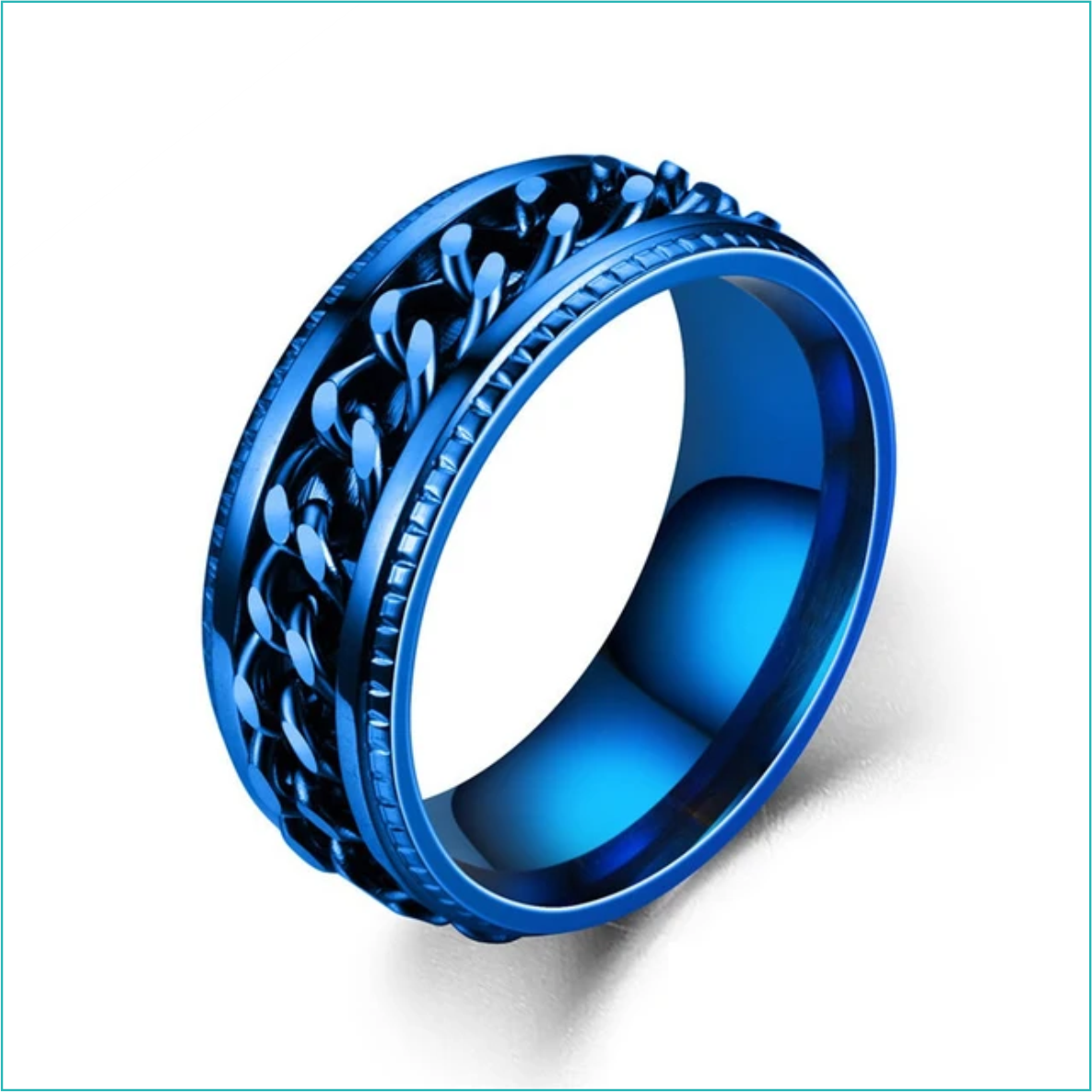 Кольцо "Спиннер - Антистресс" Blue & Blue (р.16)