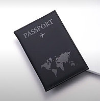 Обложка на паспорт (загранпаспорт) черный с вырубкой World