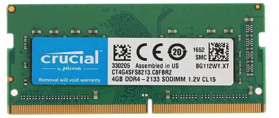 SO-DIMM DDR4 4Gb 2133Mhz Crucial CT4G4SFS8213.C8FBR2, фото 1
