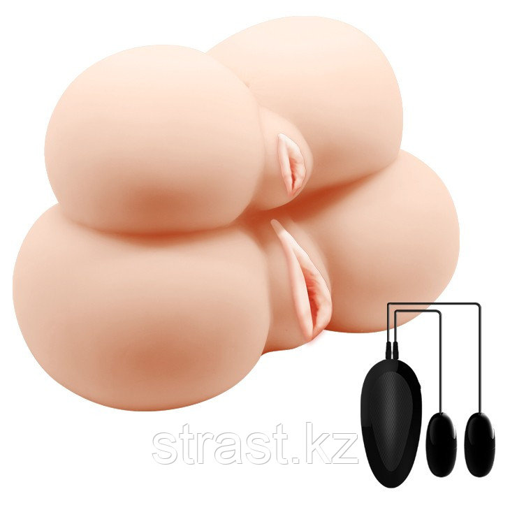 Мега мастурбатор с двойной вибрацией Crazy Bull - Dual Vagina And Ass Vibrating